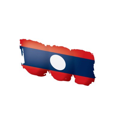 Laos bayrağı, beyaz bir arka plan üzerinde vektör çizim.