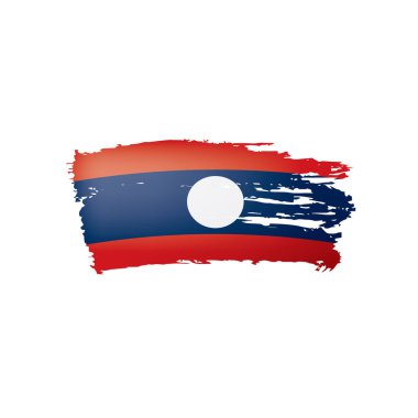 Laos bayrağı, beyaz bir arka plan üzerinde vektör çizim.