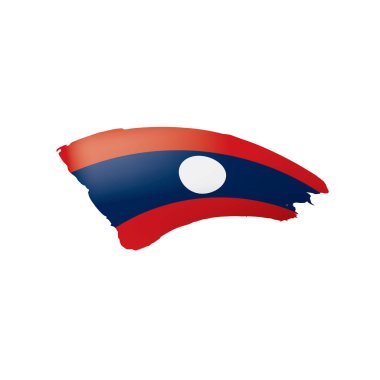 Laos bayrağı, beyaz bir arka plan üzerinde vektör çizim.