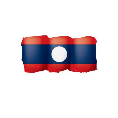 Laos bayrağı, beyaz bir arka plan üzerinde vektör çizim.