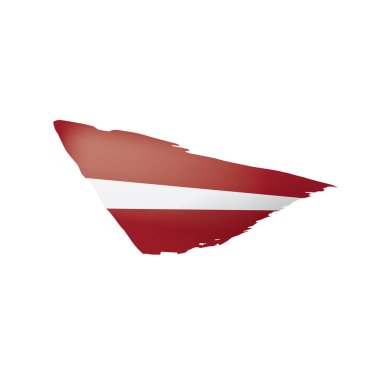 Letonya bayrağı, beyaz bir arka plan üzerinde vektör çizim.