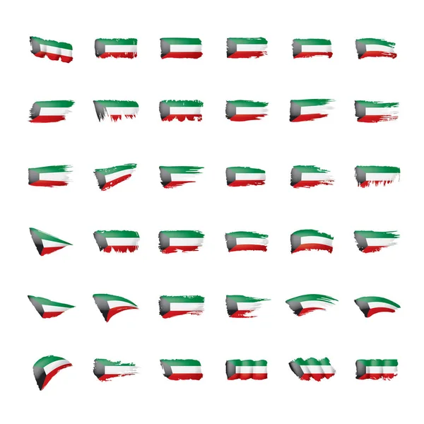 科威特国旗，白色背景上的矢量说明. — 图库矢量图片
