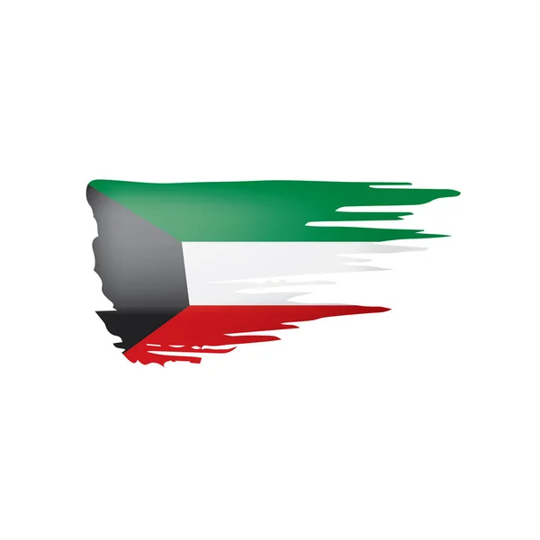 クウェートの旗白い背景のベクトルイラスト. — ストックベクタ