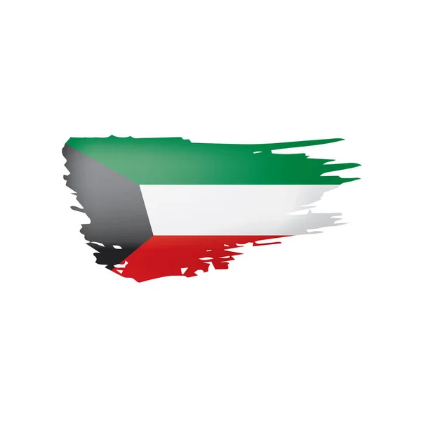 Bandera de Kuwait, ilustración vectorial sobre fondo blanco. — Vector de stock
