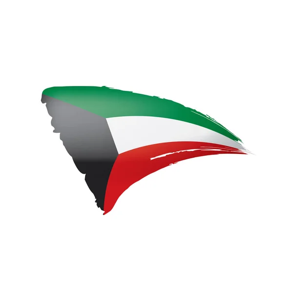 Flagge Kuwaits, Vektorabbildung auf weißem Hintergrund. — Stockvektor