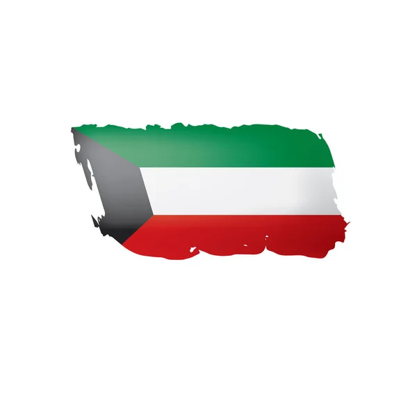 Drapeau Koweït, illustration vectorielle sur fond blanc. — Image vectorielle