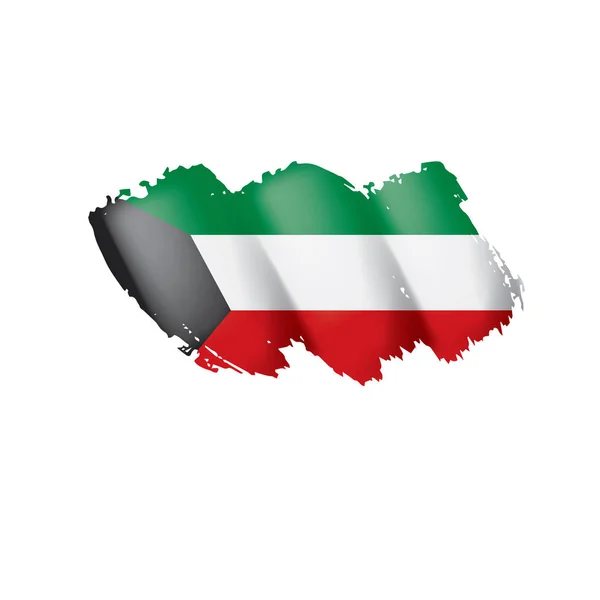 Bandera de Kuwait, ilustración vectorial sobre fondo blanco. — Vector de stock