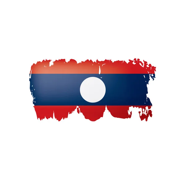 Laos flagga, vektorillustration på vit bakgrund. — Stock vektor