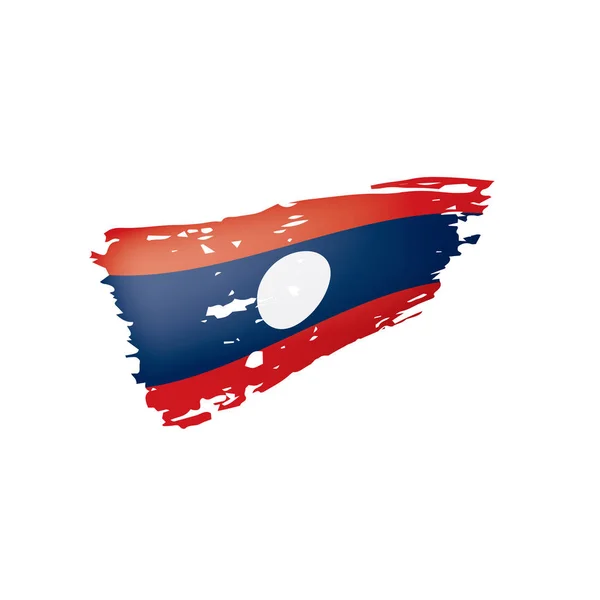 Vlag van Laos, vectorillustratie op een witte achtergrond. — Stockvector