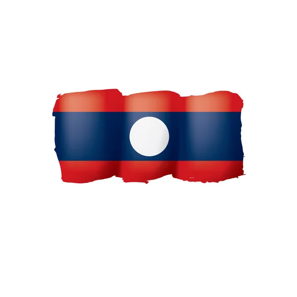 Drapeau Laos, illustration vectorielle sur fond blanc . — Image vectorielle