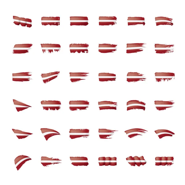 Drapeau Lettonie, illustration vectorielle sur fond blanc . — Image vectorielle