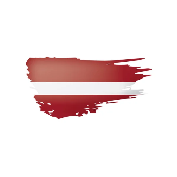 Lettlands flagga, vektorillustration på vit bakgrund. — Stock vektor