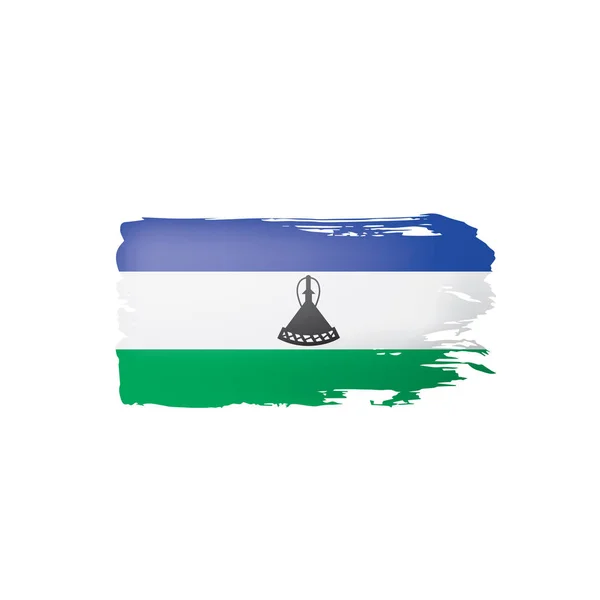 Drapeau Lesotho, illustration vectorielle sur fond blanc . — Image vectorielle