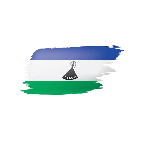 レソトの国旗は、白の背景にベクトル画像. — ストックベクタ