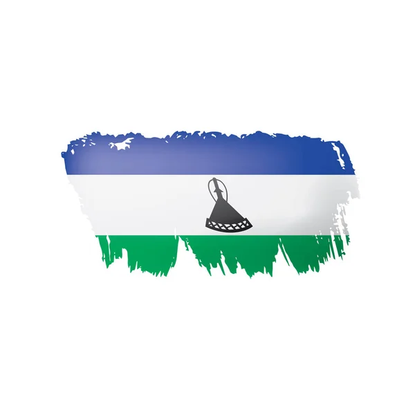 Lesothos flagga, vektorillustration på vit bakgrund. — Stock vektor