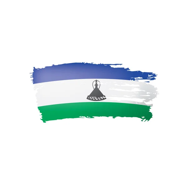 Drapeau Lesotho, illustration vectorielle sur fond blanc . — Image vectorielle