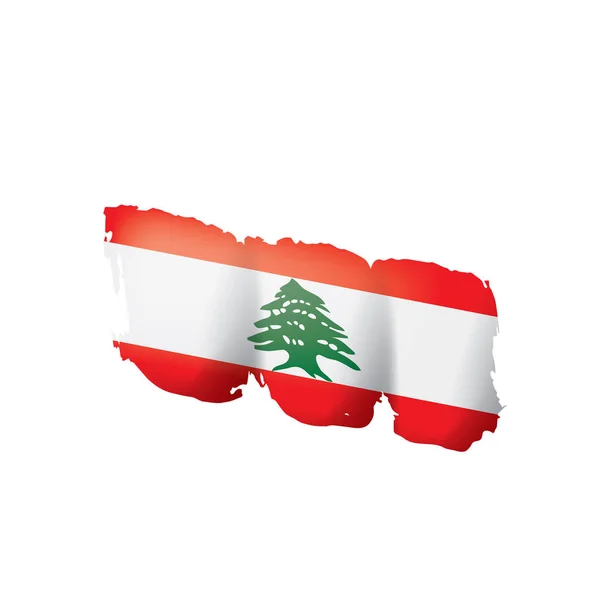 Drapeau libanais, illustration vectorielle sur fond blanc . — Image vectorielle