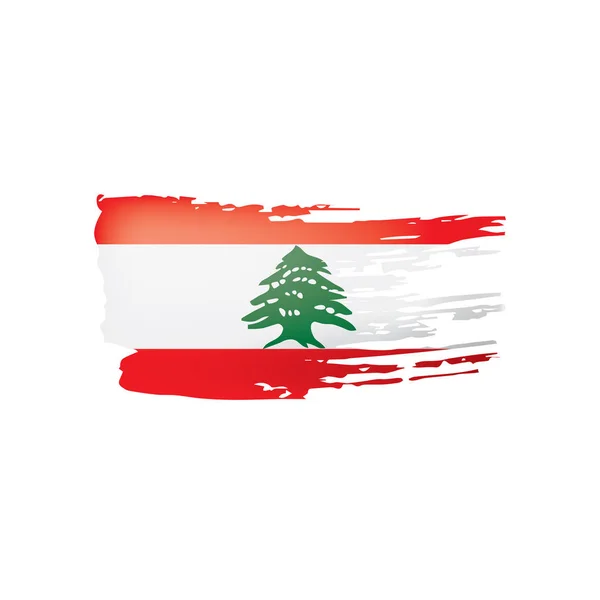 Lebanese Flag Vector Illustration White Background — Stock Vector