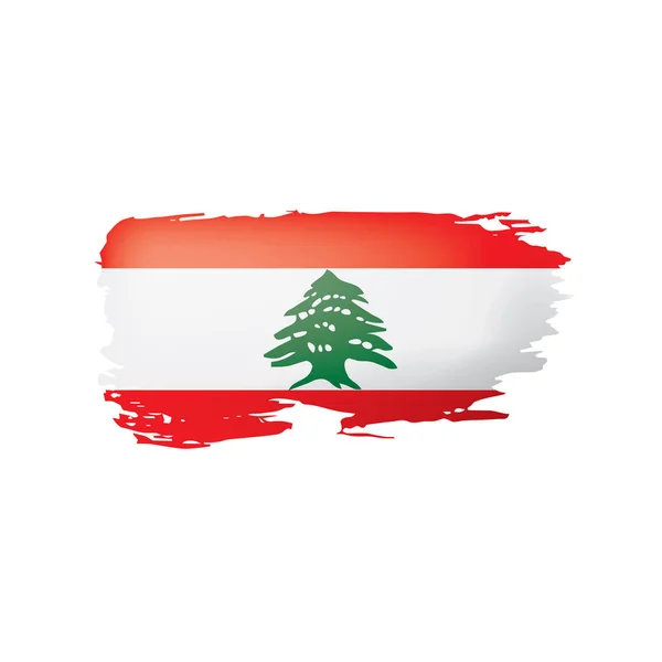 Drapeau libanais, illustration vectorielle sur fond blanc . — Image vectorielle