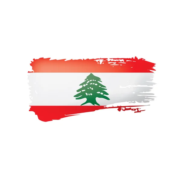 Drapeau libanais, illustration vectorielle sur fond blanc . — Image vectorielle