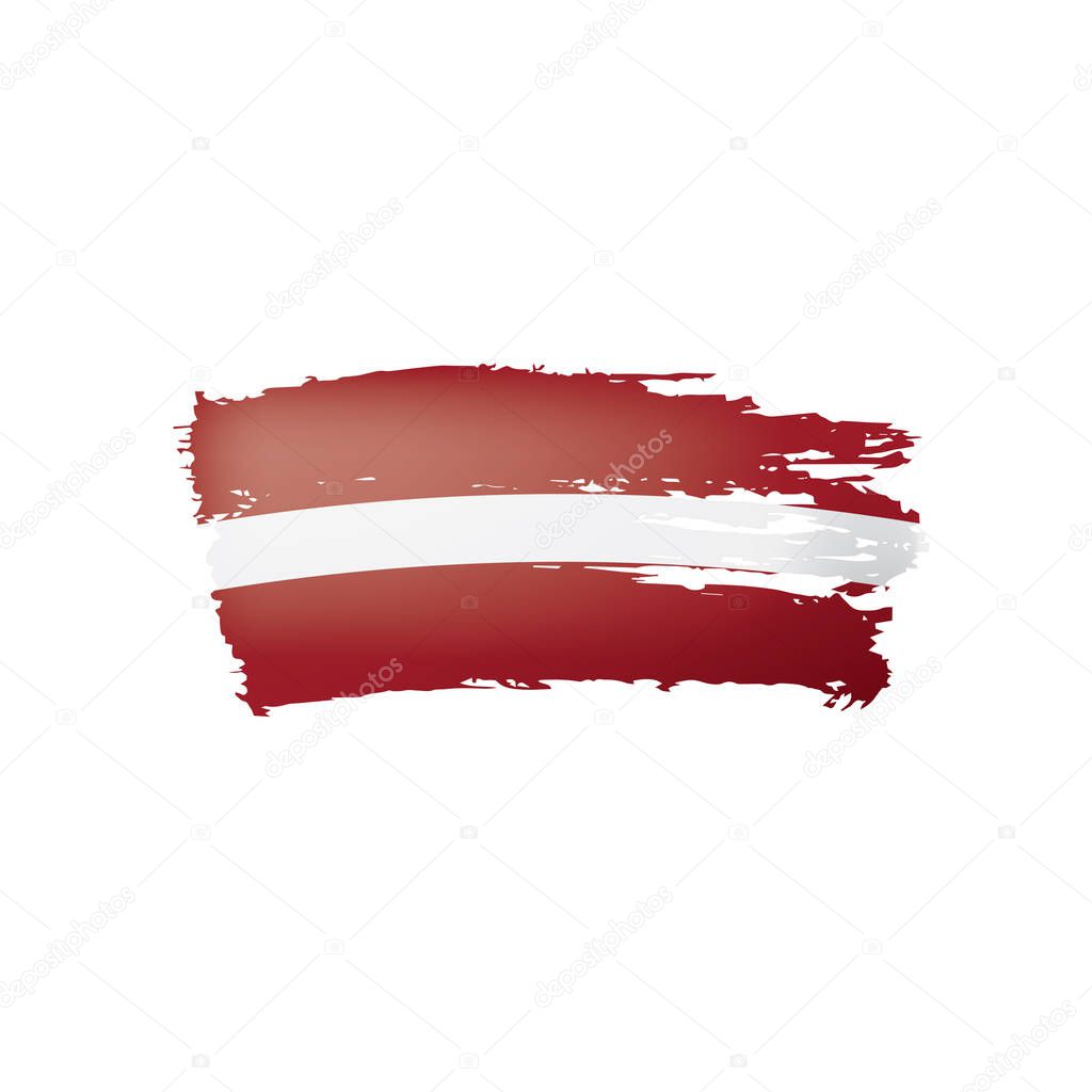 Latvia flag, vector illustration on a white background.