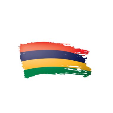 Mauritius bayrak, beyaz bir arka plan üzerinde vektör çizim.