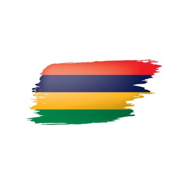 Mauritius bayrak, beyaz bir arka plan üzerinde vektör çizim.