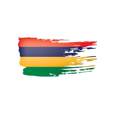 Mauritius bayrak, beyaz bir arka plan üzerinde vektör çizim.