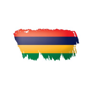 Mauritius bayrak, beyaz bir arka plan üzerinde vektör çizim.