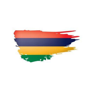 Mauritius bayrak, beyaz bir arka plan üzerinde vektör çizim.