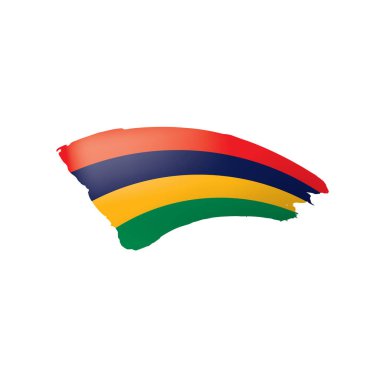 Mauritius bayrak, beyaz bir arka plan üzerinde vektör çizim.