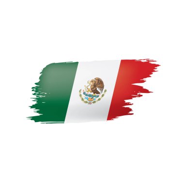 Meksika bayrağı, beyaz bir arka plan üzerinde vektör çizim.