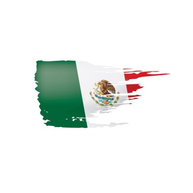 Meksika bayrağı, beyaz bir arka plan üzerinde vektör çizim.