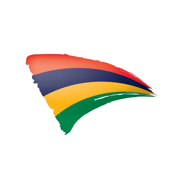 Bandera de Mauricio, ilustración vectorial sobre fondo blanco . — Vector de stock