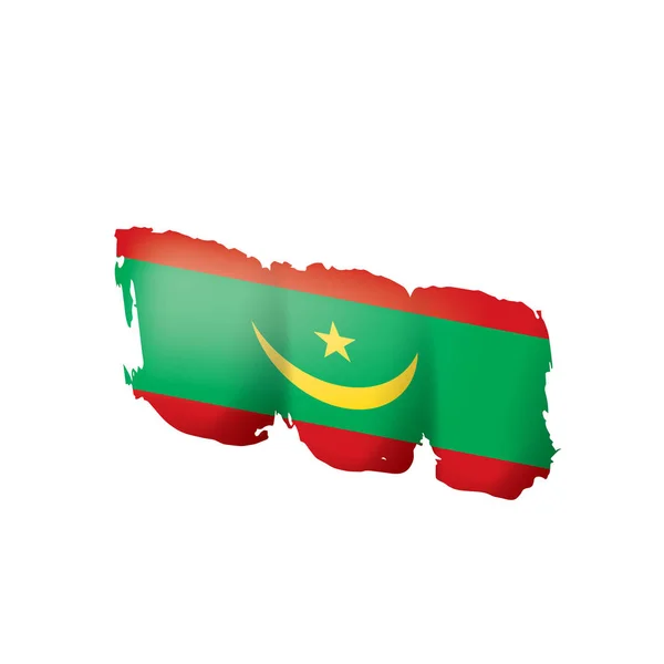 Bandera de Mauritania, ilustración vectorial sobre fondo blanco . — Vector de stock
