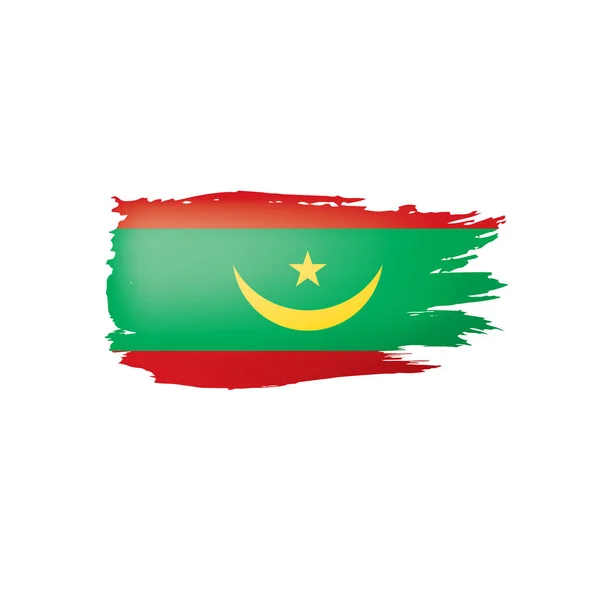 Bandera de Mauritania, ilustración vectorial sobre fondo blanco . — Vector de stock