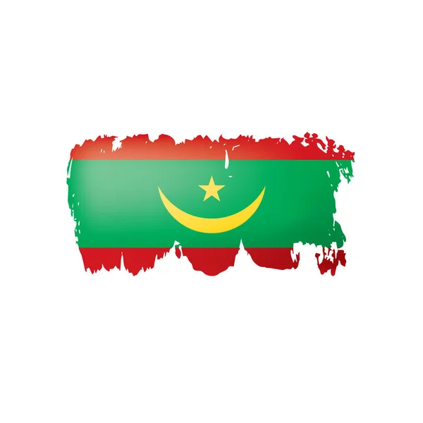 Bandera de Mauritania, ilustración vectorial sobre fondo blanco . — Vector de stock