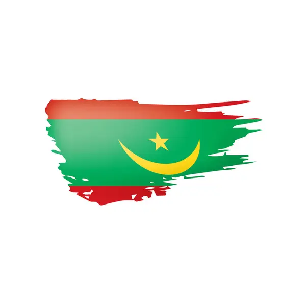 Bandeira da Mauritânia, ilustração vetorial sobre um fundo branco . —  Vetores de Stock