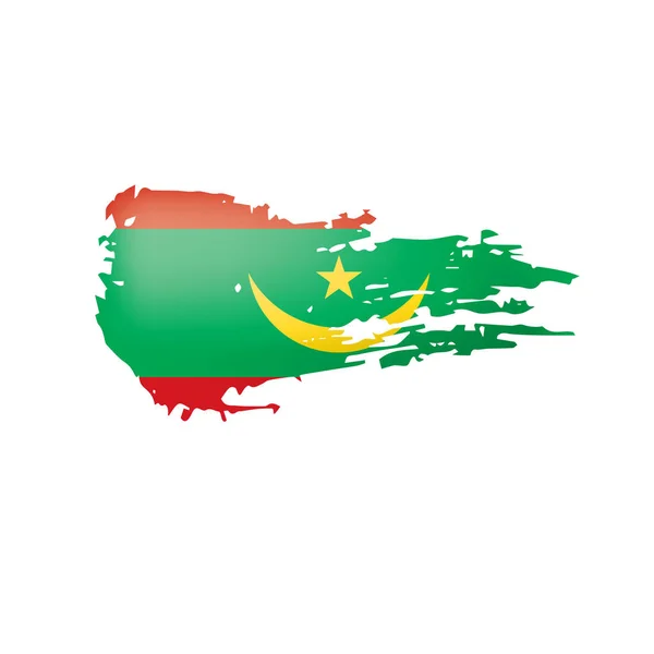 Bandera de Mauritania, ilustración vectorial sobre fondo blanco . — Vector de stock