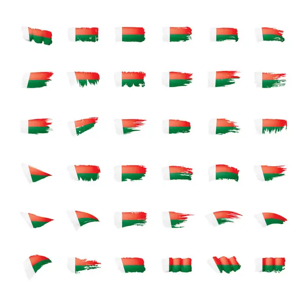 マダガスカルの国旗は、白の背景にベクトル画像. — ストックベクタ