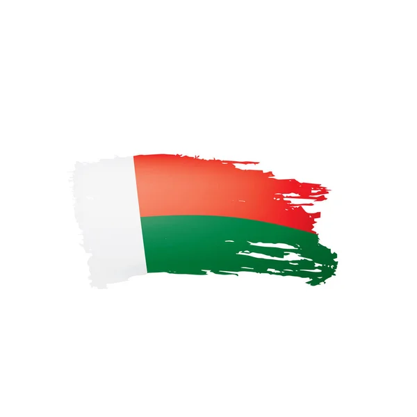 Bandera de Madagascar, ilustración vectorial sobre fondo blanco . — Vector de stock