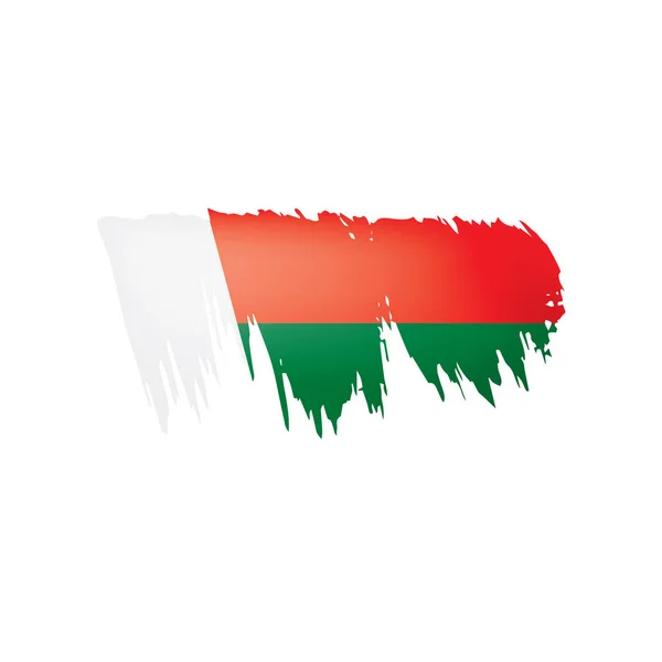 Madagascar bandiera, illustrazione vettoriale su sfondo bianco . — Vettoriale Stock