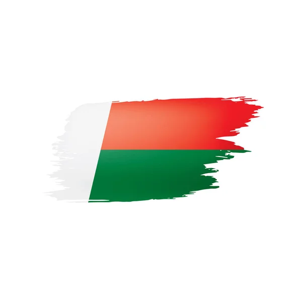 Bandeira de Madagáscar, ilustração vetorial sobre fundo branco . — Vetor de Stock