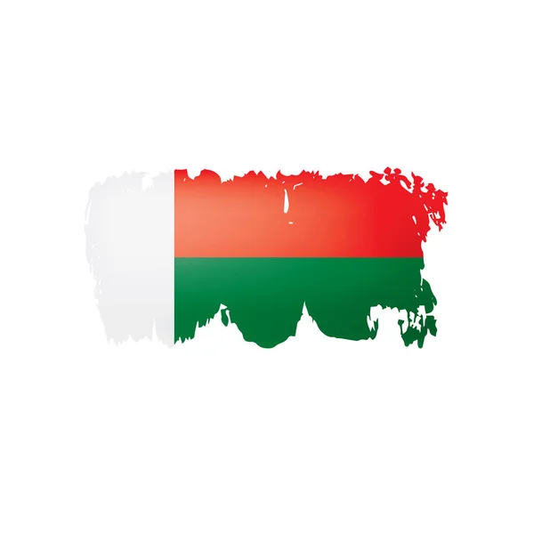 Bandeira de Madagáscar, ilustração vetorial sobre fundo branco . — Vetor de Stock