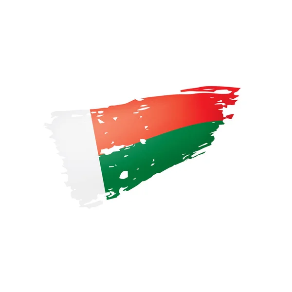 Madagascar bandiera, illustrazione vettoriale su sfondo bianco . — Vettoriale Stock