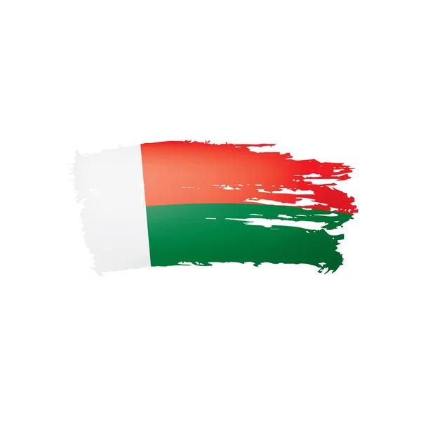 Drapeau de Madagascar, illustration vectorielle sur fond blanc . — Image vectorielle