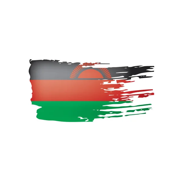 Bandera de Malawi, ilustración vectorial sobre fondo blanco . — Archivo Imágenes Vectoriales