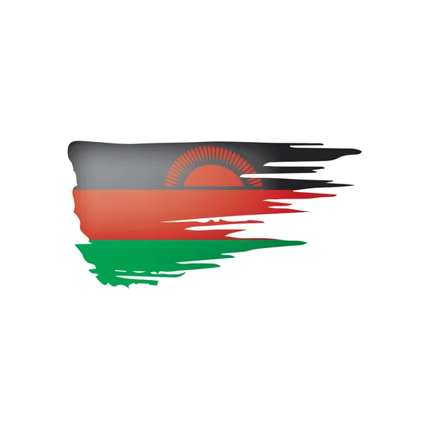 Malawi zászló, egy fehér háttér vektor illusztráció. — Stock Vector