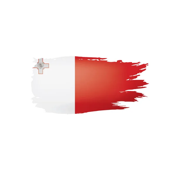 マルタの旗、白の背景にベクトル画像. — ストックベクタ