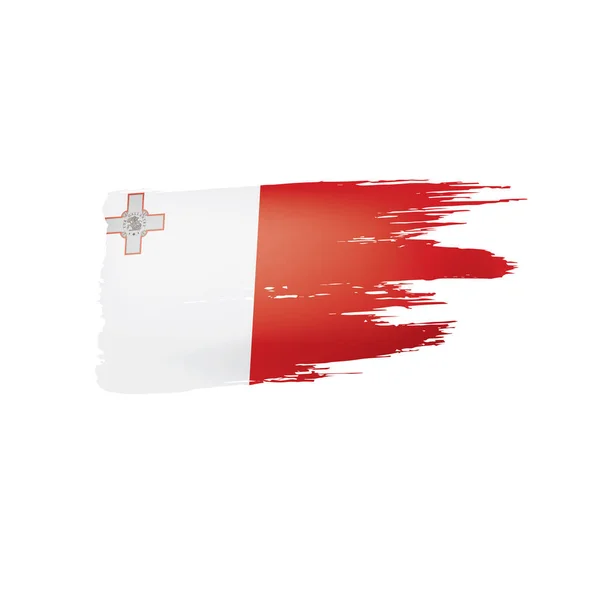 Флаг Мальты, векторная иллюстрация на белом фоне . — стоковый вектор